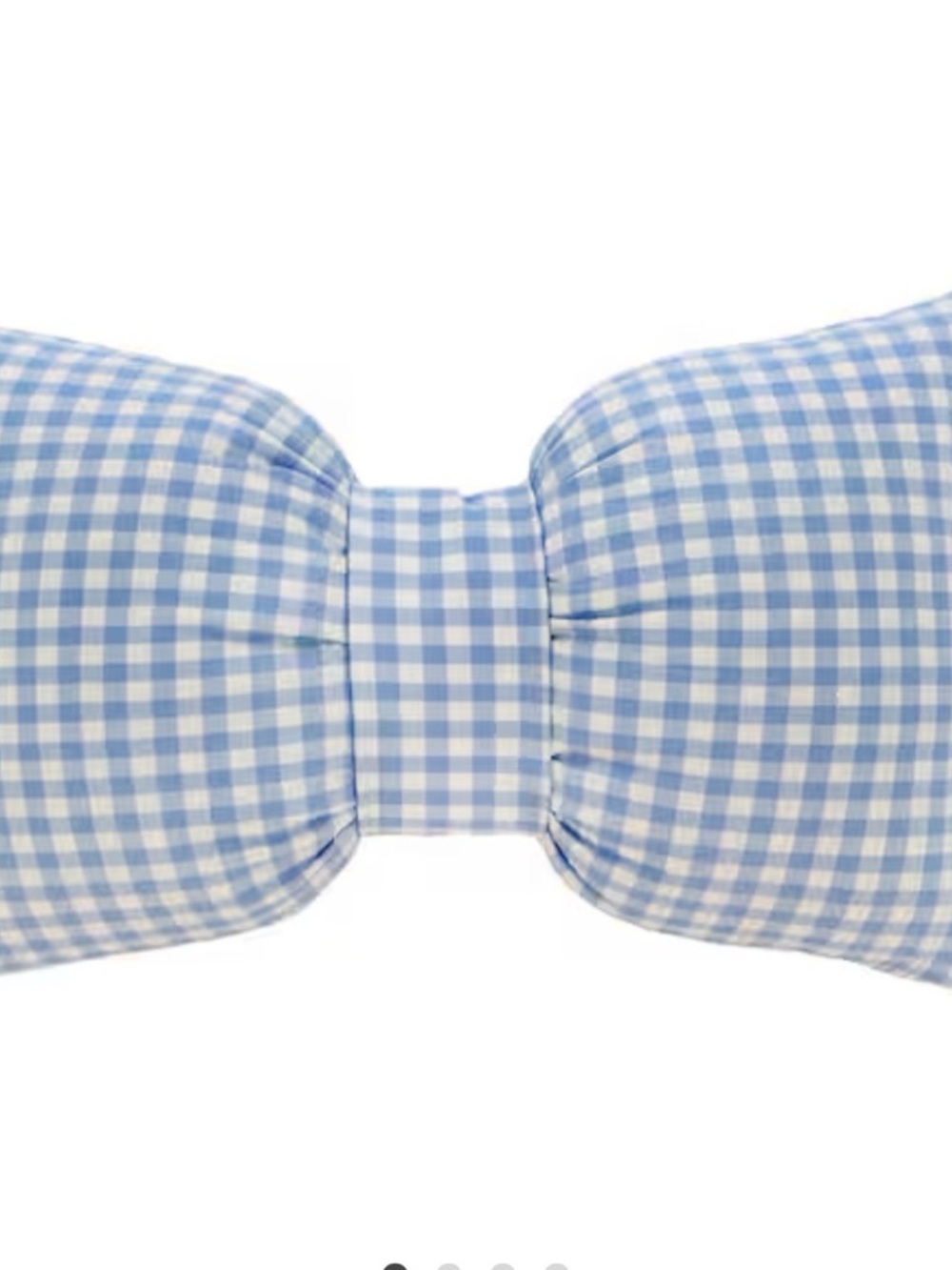Light Blue & White Gingham Bow Pillow